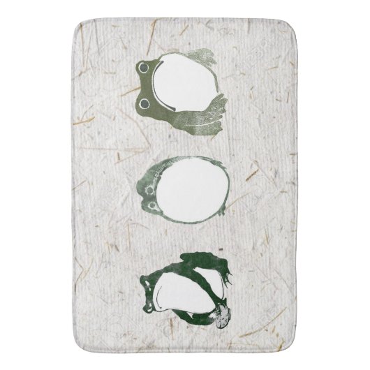 Trio of Grumpy Japanese Frogs Toads 19. Jahrhunder Badematte (Vorderseite Vertikal)