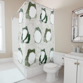 Trio of Grumpy Japanese Frogs Toads 19. Jahrhunder Duschvorhang (Beispiel)