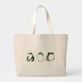 Trio of Grumpy Japanese Frogs Toads 19. Jahrhunder Jumbo Stoffbeutel (Rückseite)