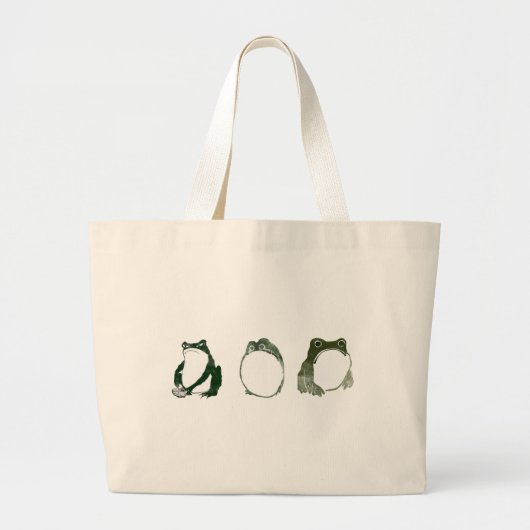Trio of Grumpy Japanese Frogs Toads 19. Jahrhunder Jumbo Stoffbeutel (Vorne)