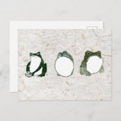 Trio of Grumpy Japanese Frogs Toads 19. Jahrhunder Postkarte (Vorne/Hinten)