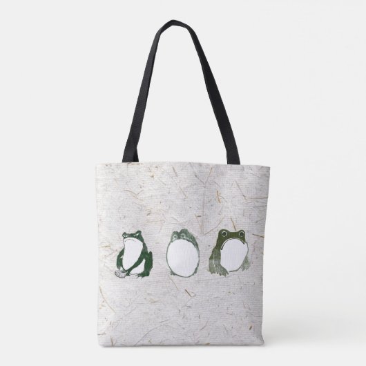 Trio of Grumpy Japanese Frogs Toads 19. Jahrhunder Tasche (Rückseite)