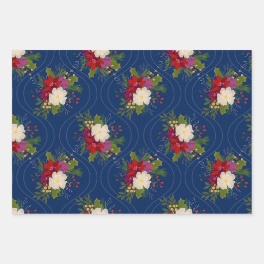 Trio of Holiday Bouquet Geschenkpackung Geschenkpapier Set (Vorderseite)