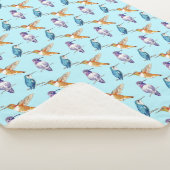 Trio of Hummingbirds with Aqua Background Sherpadecke (3/4)