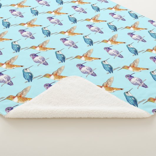 Trio of Hummingbirds with Aqua Background Sherpadecke (3/4)
