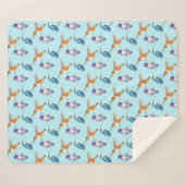 Trio of Hummingbirds with Aqua Background Sherpadecke (Vorderseite (Horizontal))