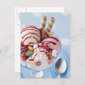 Trio of Ice Cream and Sweet Sundae Postkarte (Vorne/Hinten)