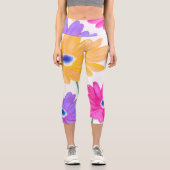 Trio of Joy: Bright Floral  Capri Leggings (Vorderseite)