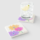 Trio of Joy: Bright Floral  Steinuntersetzer (Seitenansicht)