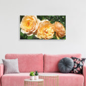 Trio of Peach Rose Floral Leinwanddruck (Insitu (Wohnzimmer))