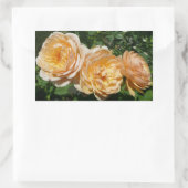Trio of Peach Rose Floral Rechteckiger Aufkleber (Tasche)