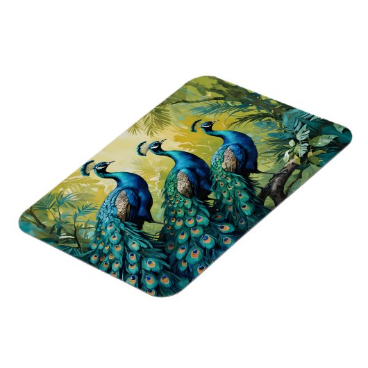 Trio of Peacocks im Urwald Magnet (Linke Seite)