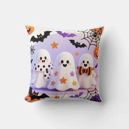 Trio of Playful Cartoon Ghosts Kissen