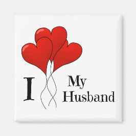 Trio of Red Heart Balloons I Liebe Mein Mann Magnet