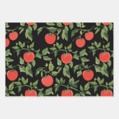 Trio of Tomato Plant Pattern Wrapping Paper Sheets Geschenkpapier Set (Vorderseite)