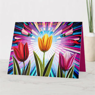 Trio of Tulips: Ein Ausbruch der Springtime-Schönh Karte