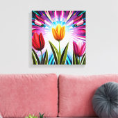 Trio of Tulips: Ein Ausbruch der Springtime-Schönh Leinwanddruck (Insitu (Wohnzimmer))