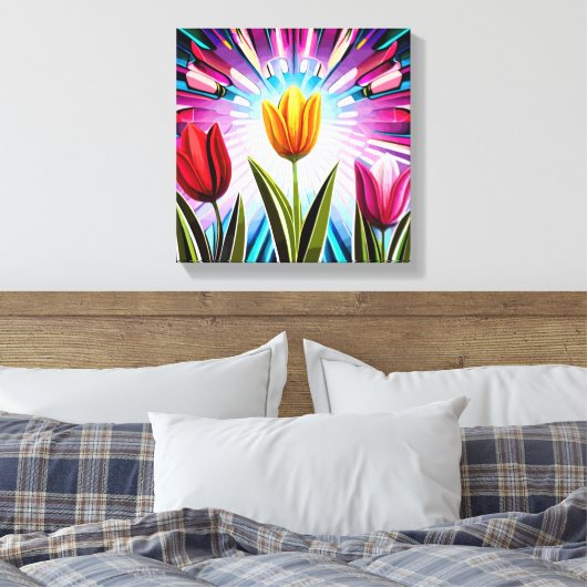 Trio of Tulips: Ein Ausbruch der Springtime-Schönh Leinwanddruck (Insitu (Schlafzimmer))