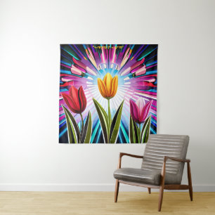 Trio of Tulips: Ein Ausbruch der Springtime-Schönh Wandteppich