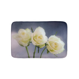 Trio of White Roses Bath matte