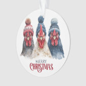 Trio of Winter Chickens Christmas Ornament (Vorderseite)