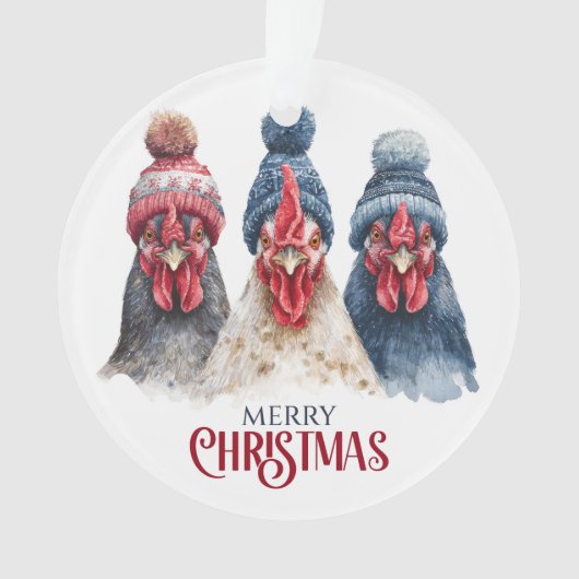 Trio of Winter Chickens Christmas  Ornament (Vorderseite)