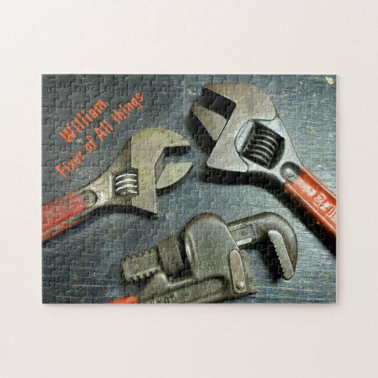 Trio of Wrenches Fixer aller Personalisierten Ding Puzzle (Horizontal)