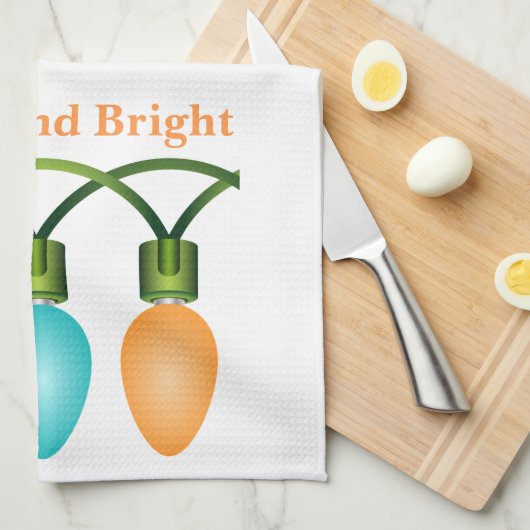 Trio Orange and Blue Geschirrtuch (Viertel Falte)