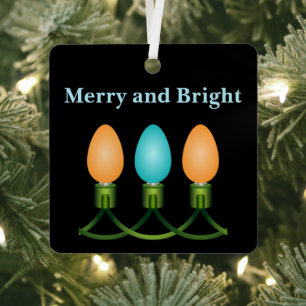 Trio Orange and Blue Ornament Aus Metall