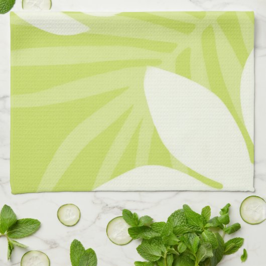 Trio Palm Blätter Lime Green Kitchen Handtuch (Gefaltet)