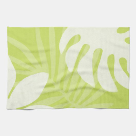 Trio Palm Blätter Lime Green Kitchen Handtuch (Horizontal)