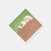 Trio Peeking Animals Serviette (Ecke)