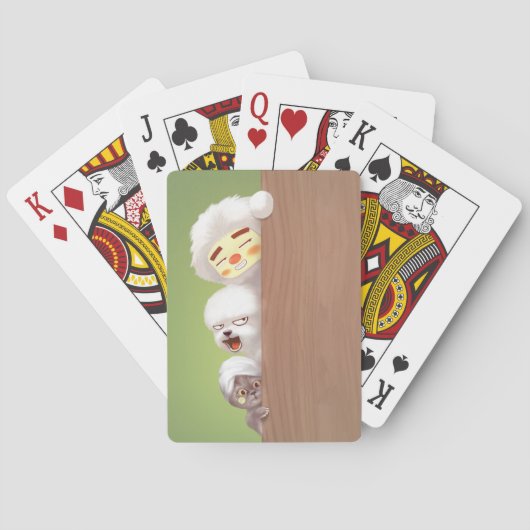 Trio Peeking Animals Spielkarten (Rückseite)