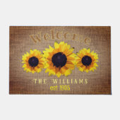 Trio polygonal sonnenblume - personalisiert fußmatte (Vorderseite)