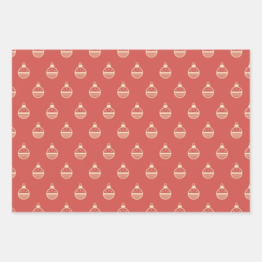 Trio Retro Weihnachtswrapping Paper Sheets Geschenkpapier Set (Vorderseite 3)