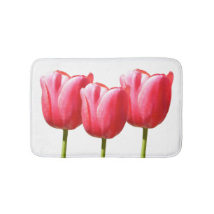 Trio-Rosen-Tulpen Badematte