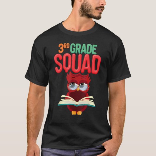 Trio Squad Owl 3. Klasse Lehrer Spaß Illust T-Shirt (Vorderseite)