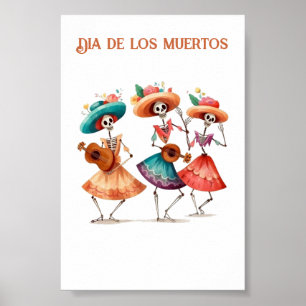 Trio tanzender Calavera zum Día de los Muertos Poster