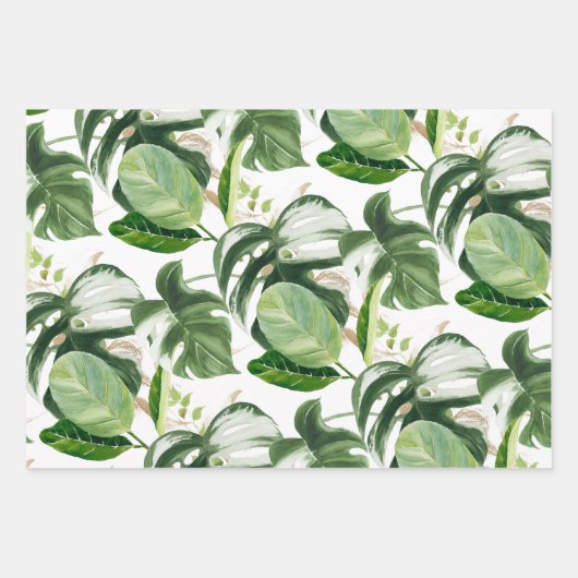 Trio Tropical Pink Christmas Flamingo Weihnachtsma Geschenkpapier Set (Vorderseite 3)