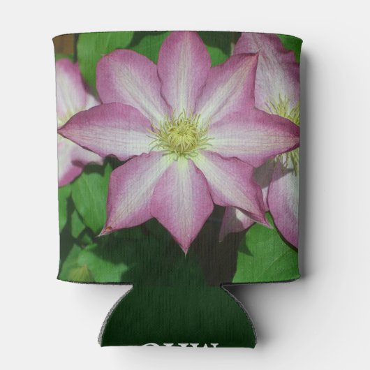 Trio von Clematin Rosa und Weißer Frühling Wein Dosenkühler (Rückseite)