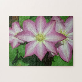 Trio von Clematin Rosa und Weißer Frühling Wein Puzzle