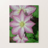 Trio von Clematin Rosa und Weißer Frühling Wein Puzzle (Vertikal)
