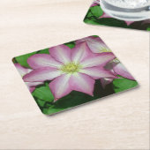 Trio von Clematin Rosa und Weißer Frühling Wein Rechteckiger Pappuntersetzer (angewinkelt)