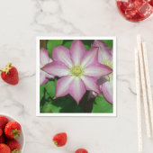 Trio von Clematin Rosa und Weißer Frühling Wein Serviette (Beispiel)