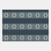 Trio von drei Gemusterten Blumen Geschenkpapier Set (Vorderseite 2)