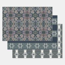 Trio von drei Gemusterten Blumen