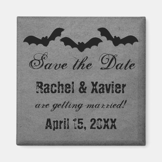 Trio von Fledermäusen Halloween Save the Date Magn Magnet (Vorne)