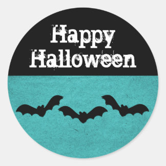 Trio von Fledermäusen Halloween-Sticker, Aquamarin Runder Aufkleber