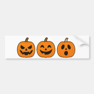 Trio von Halloween Pumpkin Stickers - Wut, Glückli Autoaufkleber