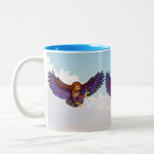 Trio von Owls Ruru Morepork Zweifarbige Tasse (Links)